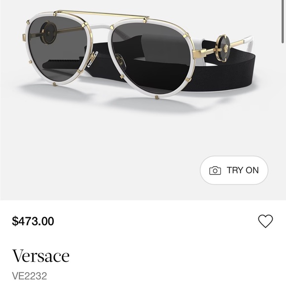Versace White and Gold Sunglasses